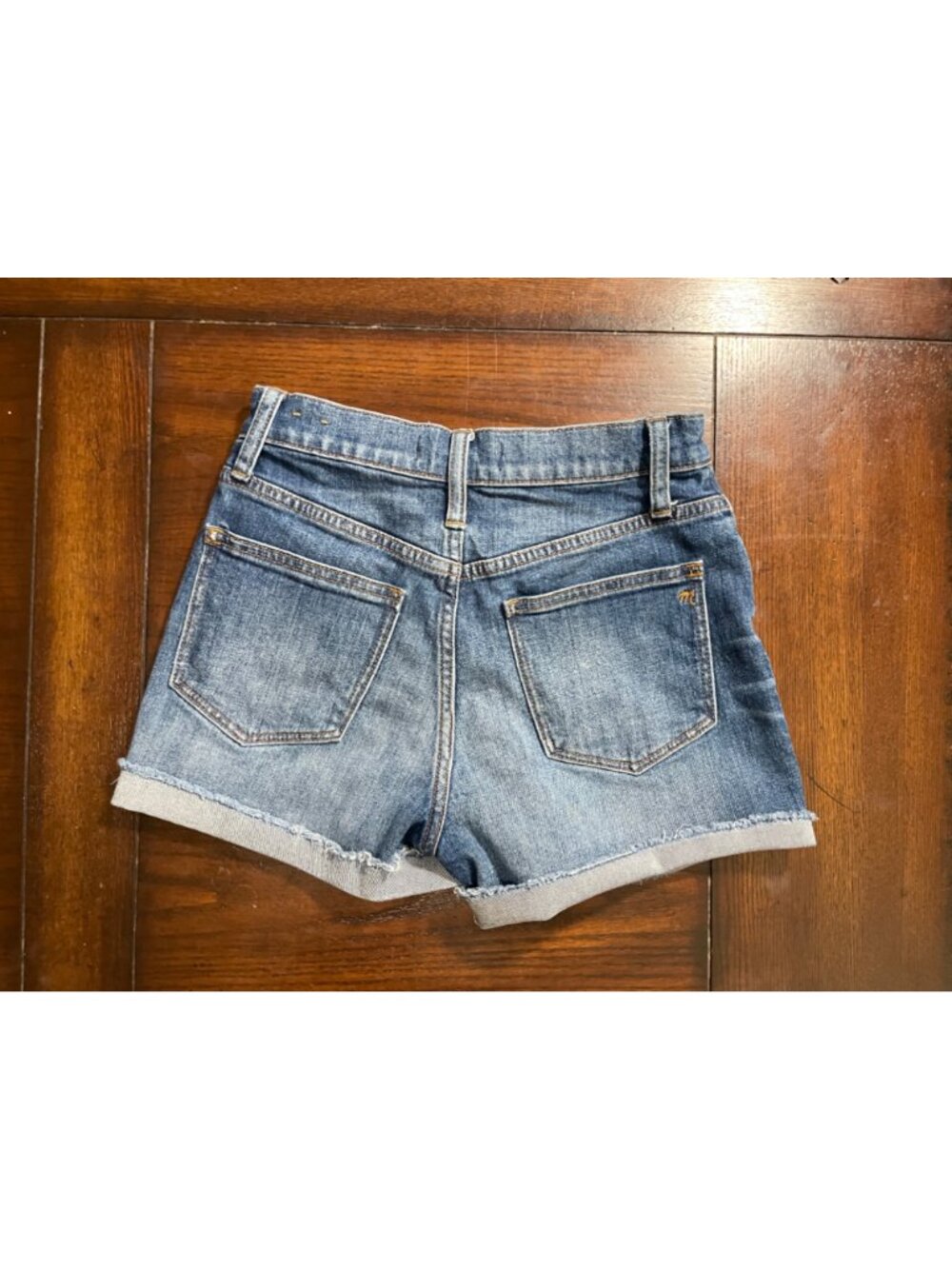 Madewell High-Rise Denim Jean Shorts Cutoffs Frayed Raw Hem 23 000 - Picture 2 of 9